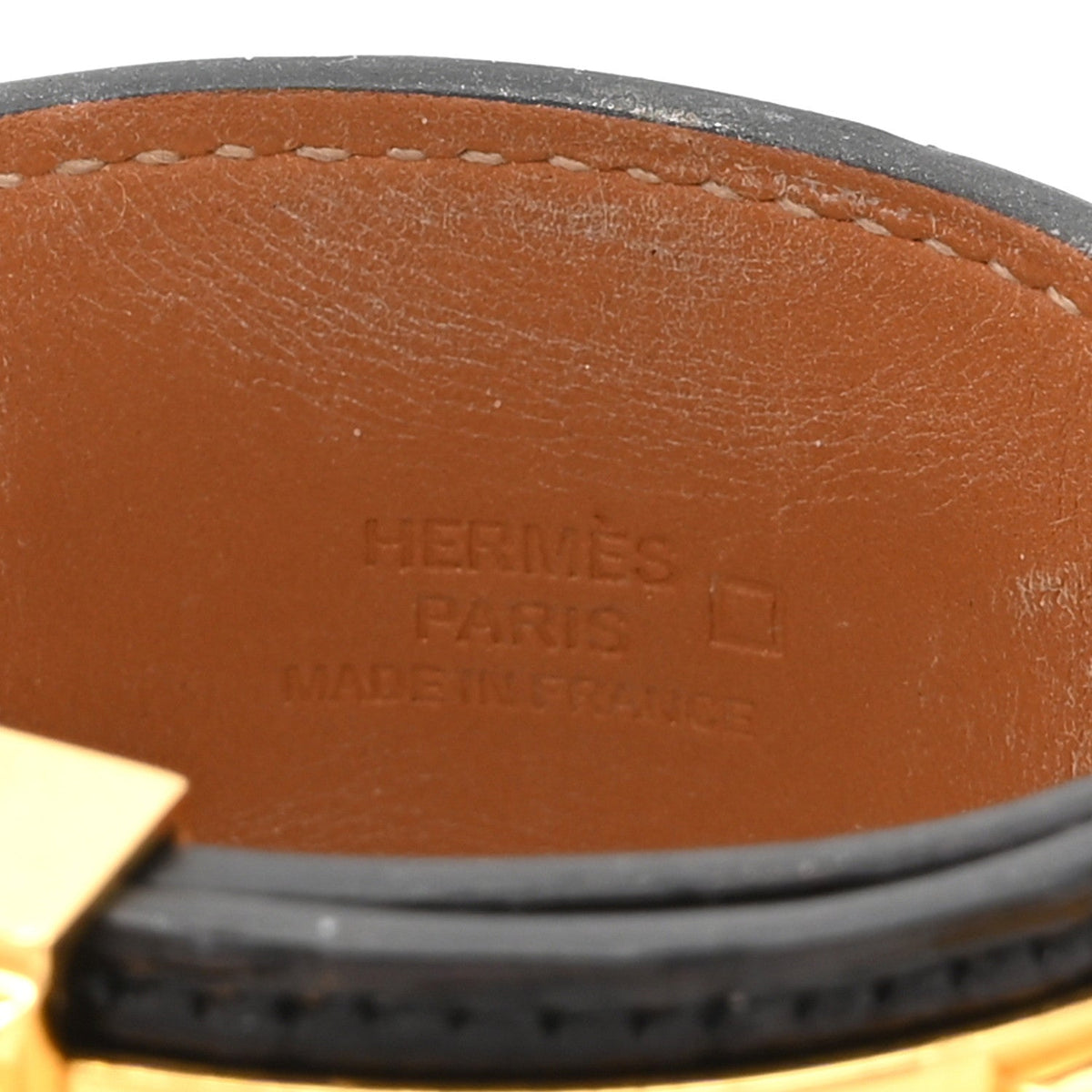 Hermes Shiny Alligator Collier de Chien CDC Bracelet S Black