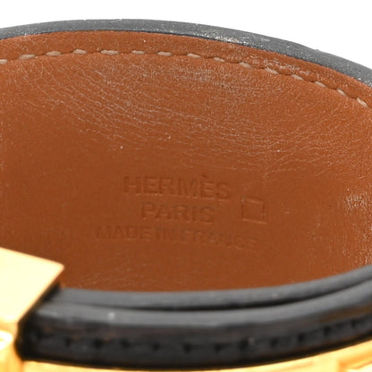 Hermes Shiny Alligator Collier de Chien CDC Bracelet S Black