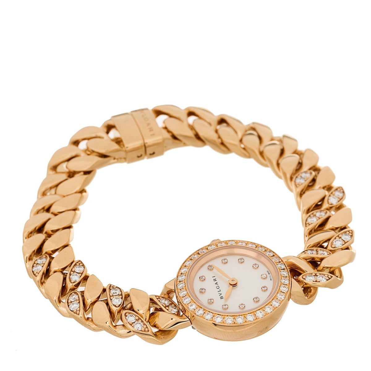 Bulgari 18K Rose Gold 22mm Piccola Catene Watch Mother of Pearl 1952427