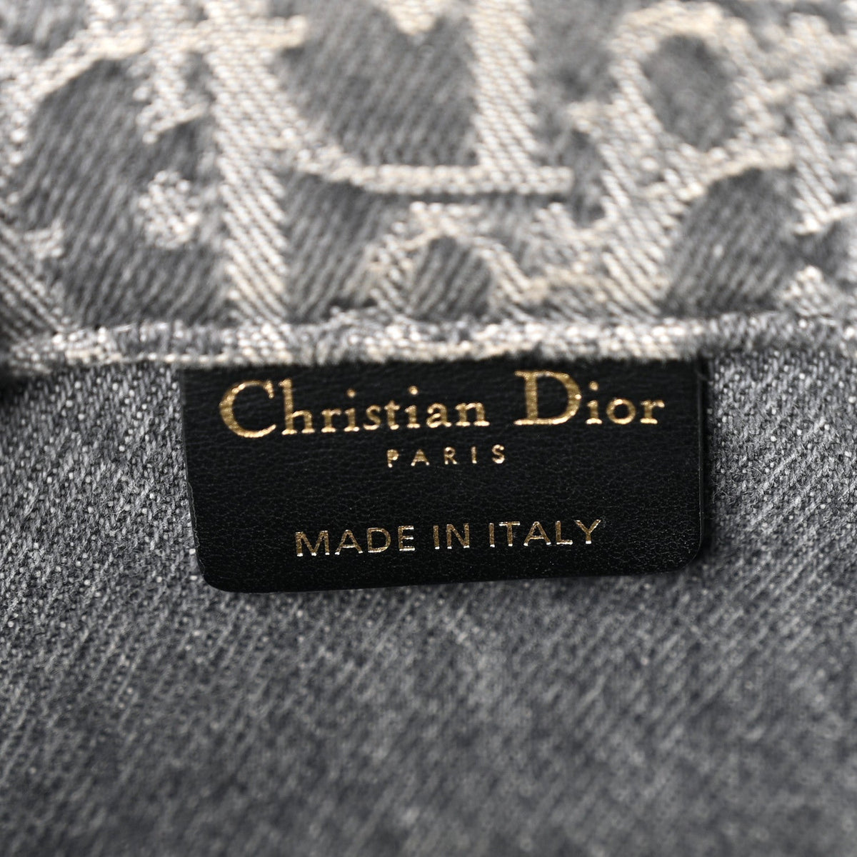Christian Dior Oblique Denim Mini Book Tote With Strap Grey Multicolor