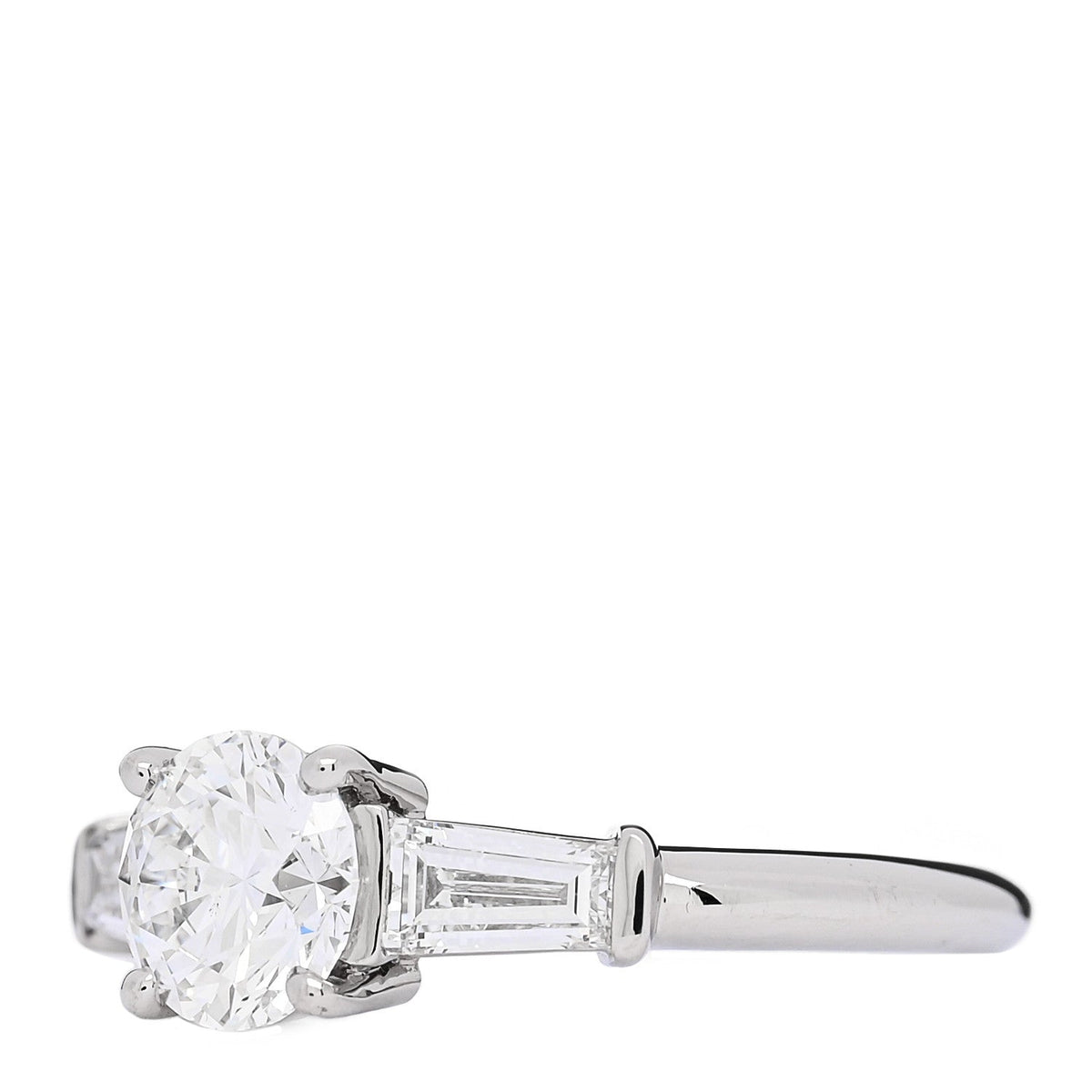 Tiffany Platinum Diamond 1.26ctw Three Stone Engagement Ring 5