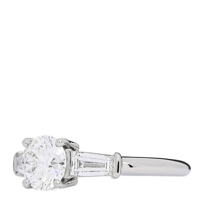 Tiffany Platinum Diamond 1.26ctw Three Stone Engagement Ring 5