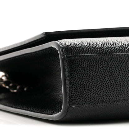 Saint Laurent Grain De Poudre Medium Kate Satchel Black