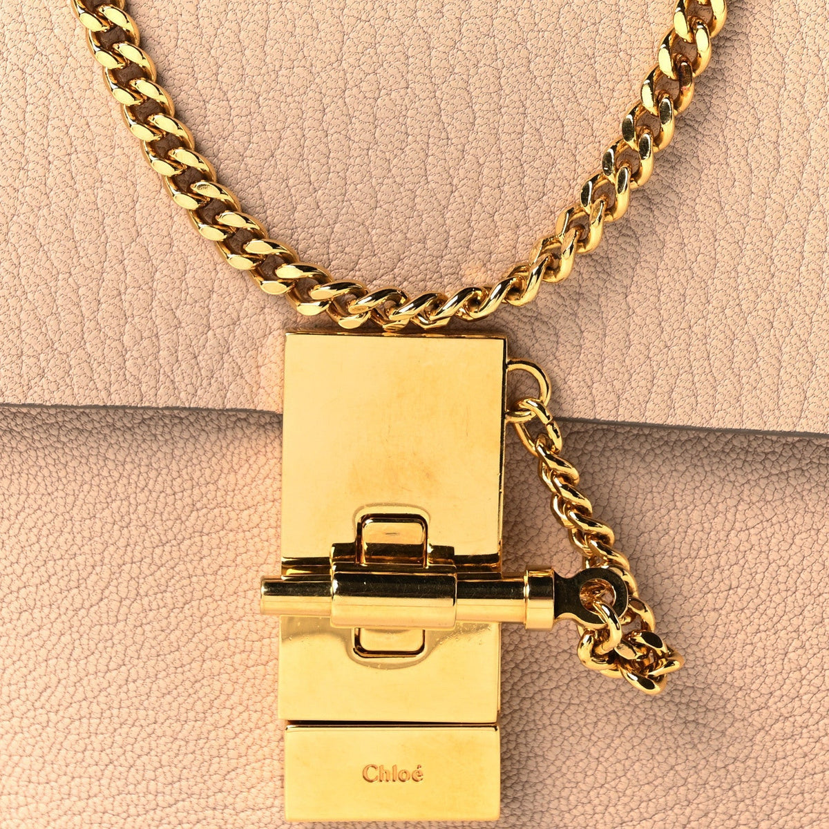 Chloe Grained Lambskin Drew Shoulder Bag Abstract White