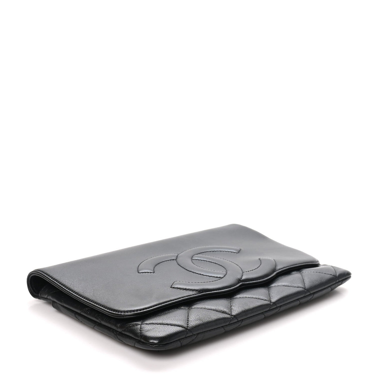 Chanel Goatskin Quilted Timeless CC Clutch Black