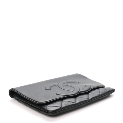 Chanel Goatskin Quilted Timeless CC Clutch Black