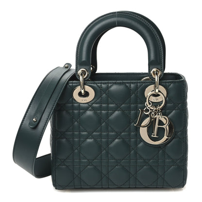 Christian Dior Lambskin Cannage Small My ABCDior Lady Dior Dark Green