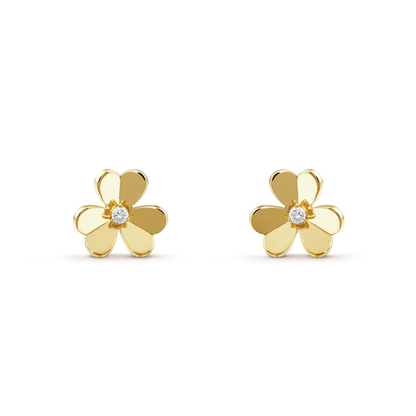 18K Gold Diamond VCA Frivole Earrings Small Model