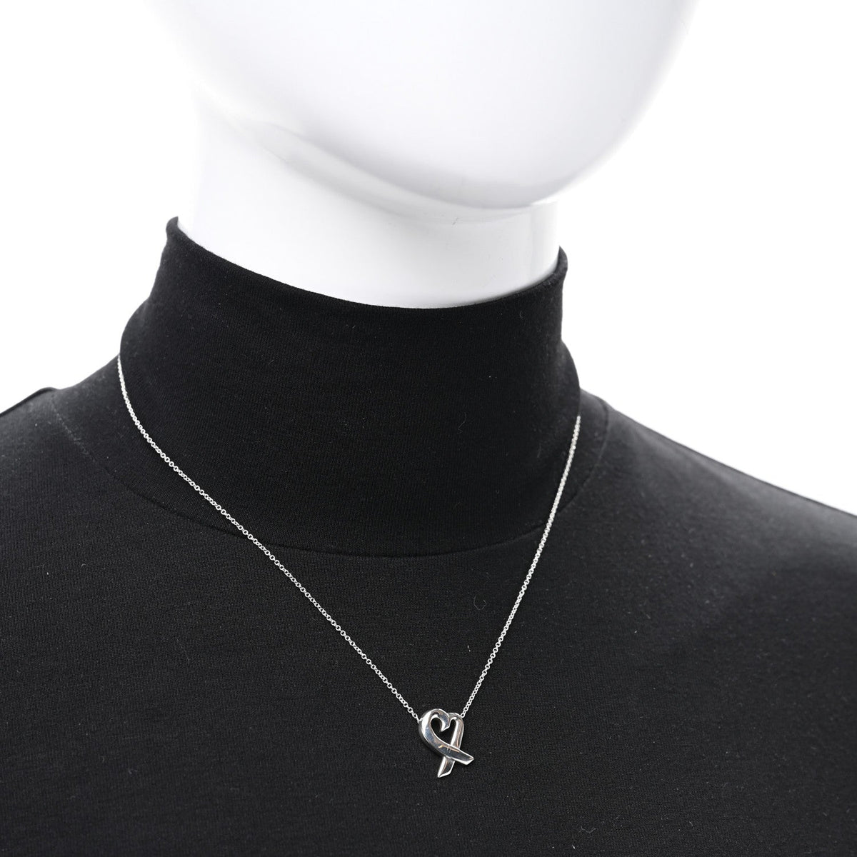 Tiffany Sterling Silver Paloma Picasso Loving Heart Pendant Necklace