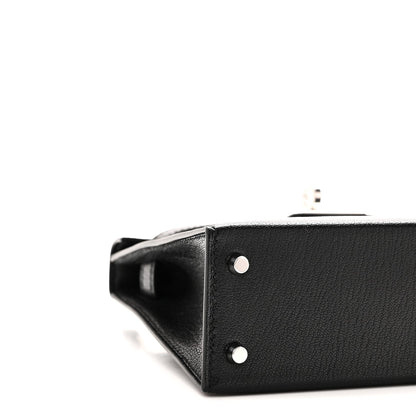 Hermes Chevre Chamkila Clou de Coeur Mini Kelly Sellier 20 Black