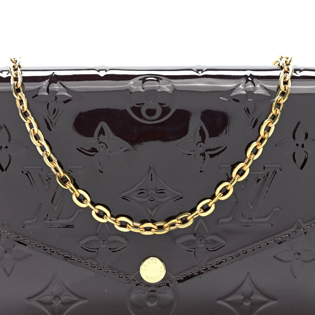 Louis Vuitton Vernis Pochette Felicie Chain Wallet Amarante 1987769