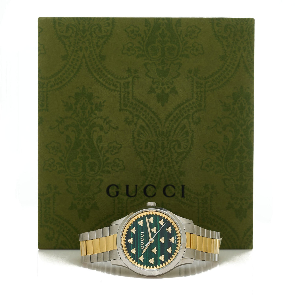 Gucci Stainless Steel Malachite 32mm G-Timeless Bee Quartz Watch