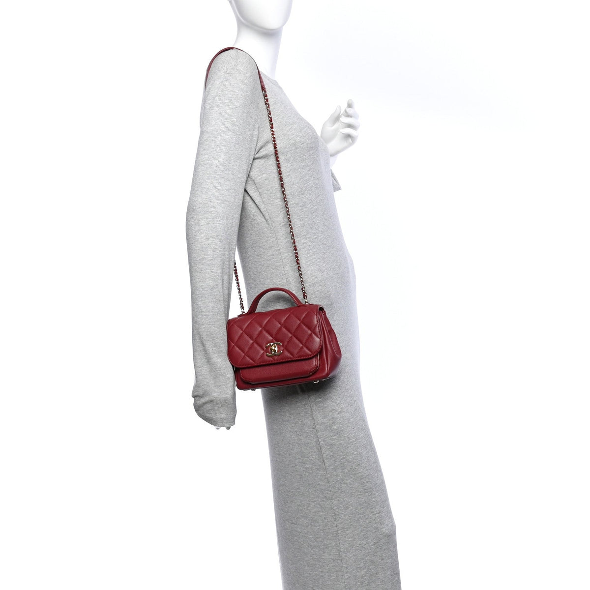 Chanel Caviar Quilted Small Business Affinity Flap Bag Burgundy