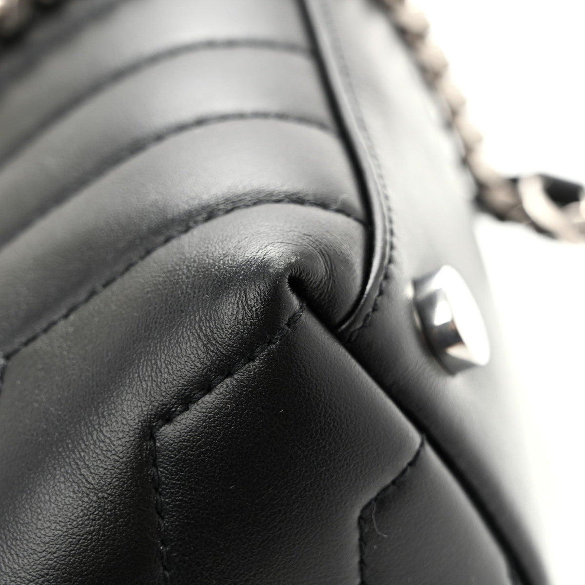 Saint Laurent Calfskin Y Quilted Large Loulou Chain Satchel Black