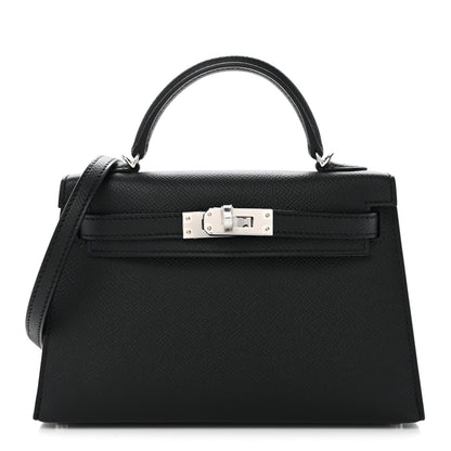 Hermes Epsom Mini Kelly Sellier 20 Black