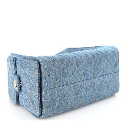 Chanel Denim Quilted Small Chanel 25 Handbag Blue