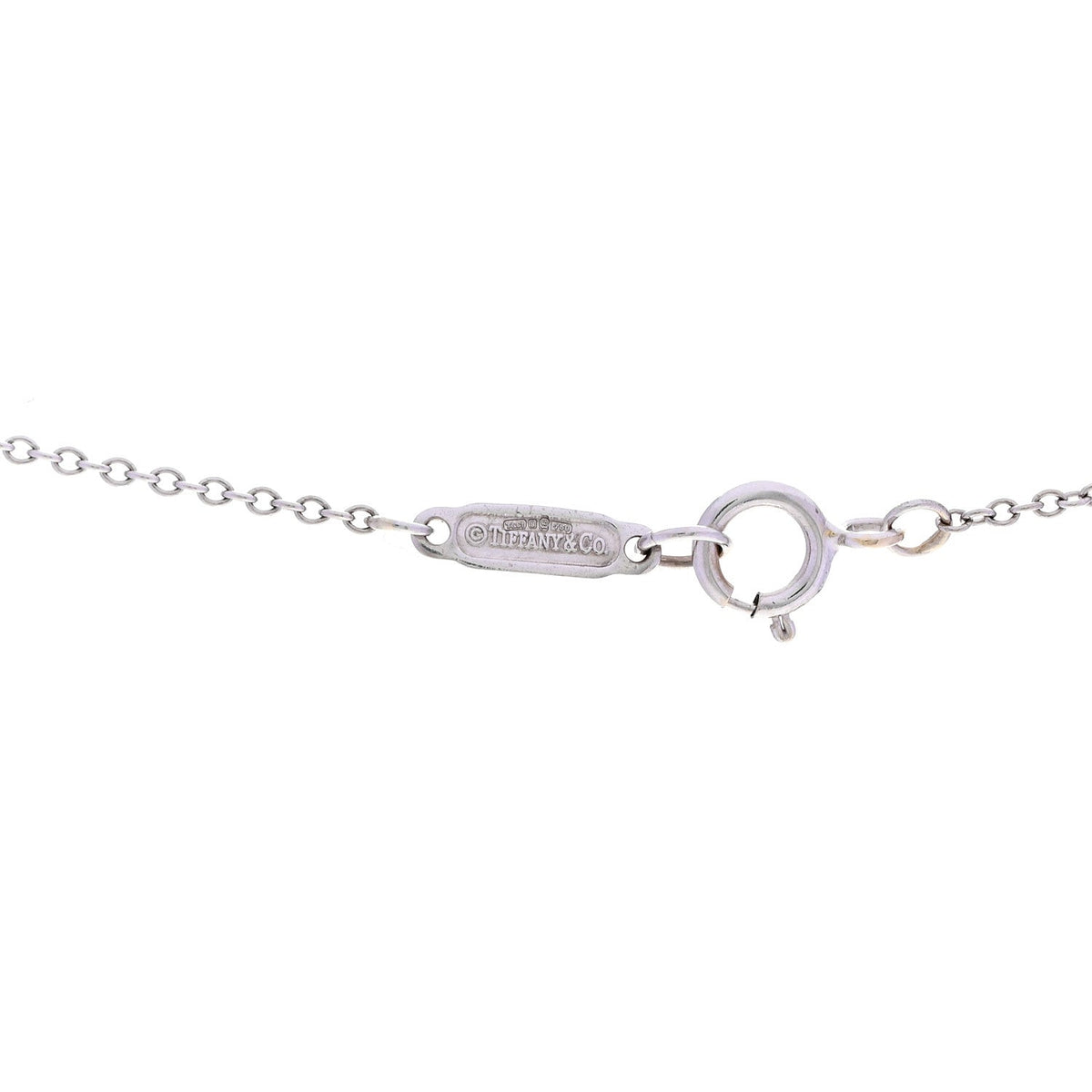 Tiffany 18K White Gold Diamond Metro Circle Pendant Necklace