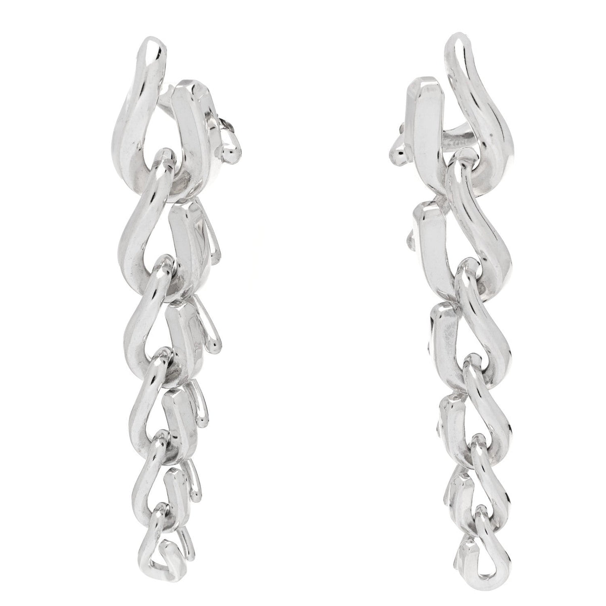 Tiffany Sterling Silver Forge Drop Link Earrings