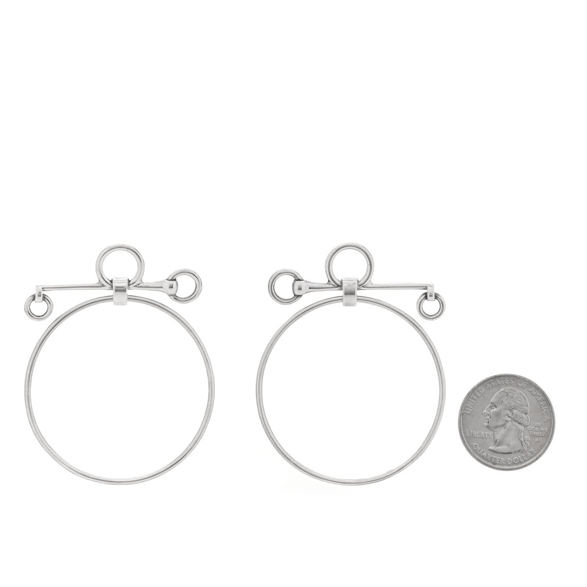 Hermes Sterling Silver Loop Earrings