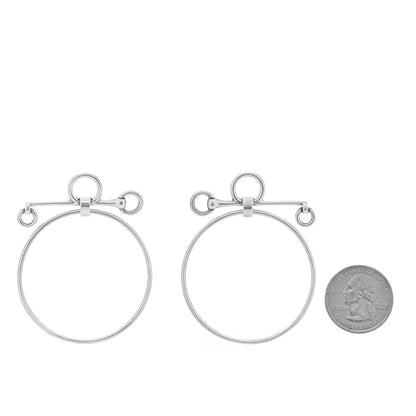 Hermes Sterling Silver Loop Earrings