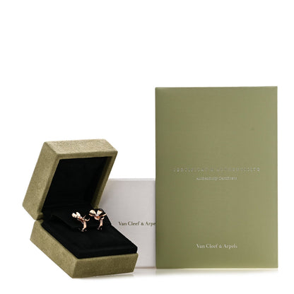 Van Cleef & Arpels 18K Rose Gold Diamond Small Frivole Earrings
