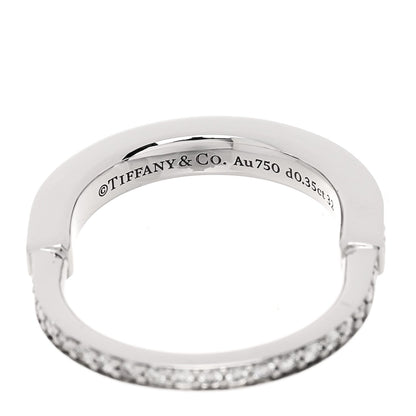 Tiffany 18K White Gold Diamond Lock Pave Ring 49 5