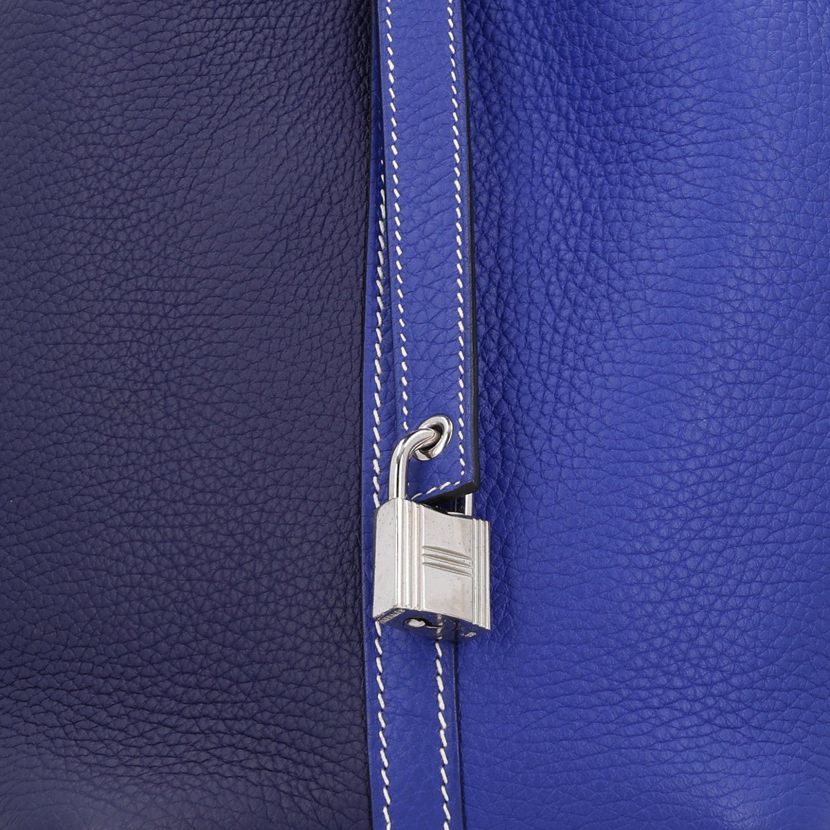 Hermes Taurillon Clemence Casaque Picotin Lock 18 PM Bag Bleu Electrique Bleu Encre