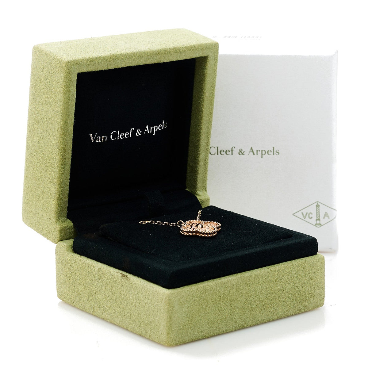 Van Cleef & Arpels 18K Rose Gold Vintage Alhambra Pendant Necklace