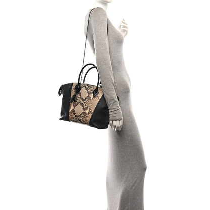 Louis Vuitton Snakeskin Soft Lockit PM Tote Bag Black