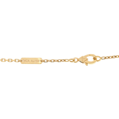 Van Cleef & Arpels 18K Yellow Gold Malachite Magic Alhambra Pendant Necklace 81.3cm