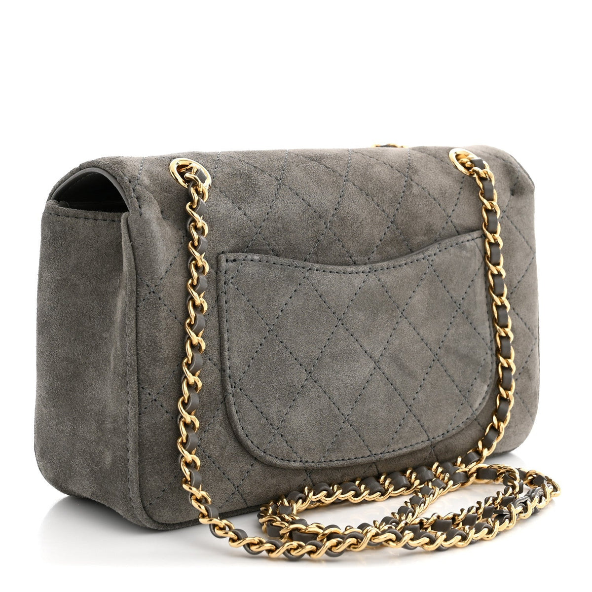 Chanel Suede Calfskin Mini Souplissimo Flap Dark Grey