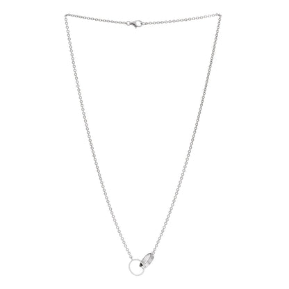 Cartier 18K White Gold Interlocking LOVE Necklace