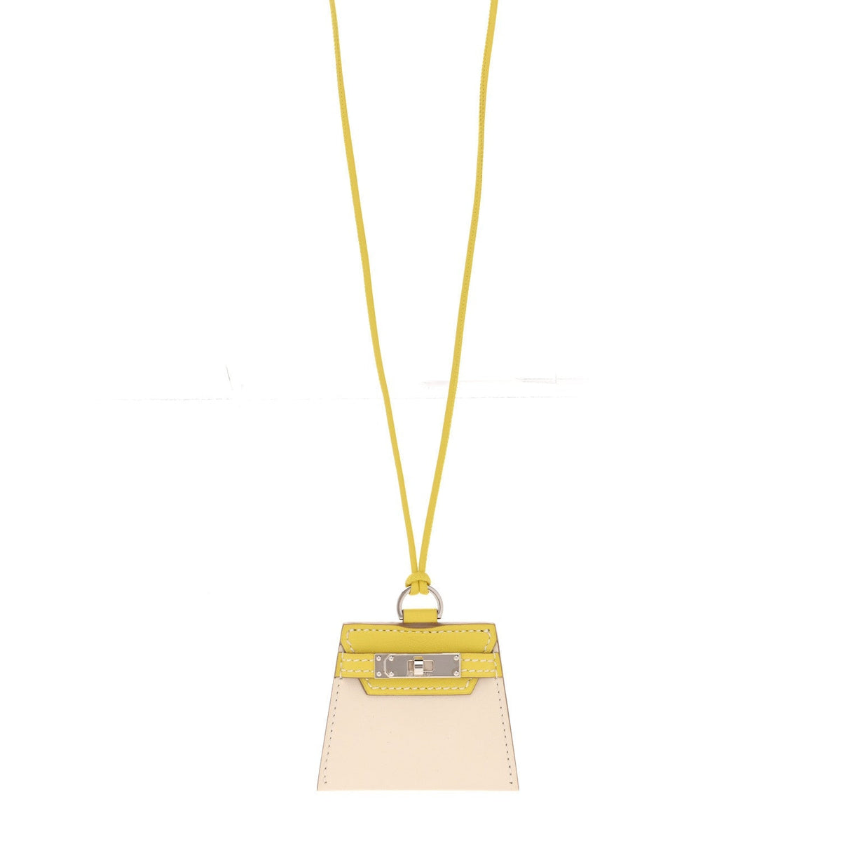 Hermes Swift Monpetit Small Kelly Pendant Necklace Nata Lime