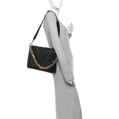 Louis Vuitton Lambskin Embossed Monogram Coussin MM Bag Black 1977732