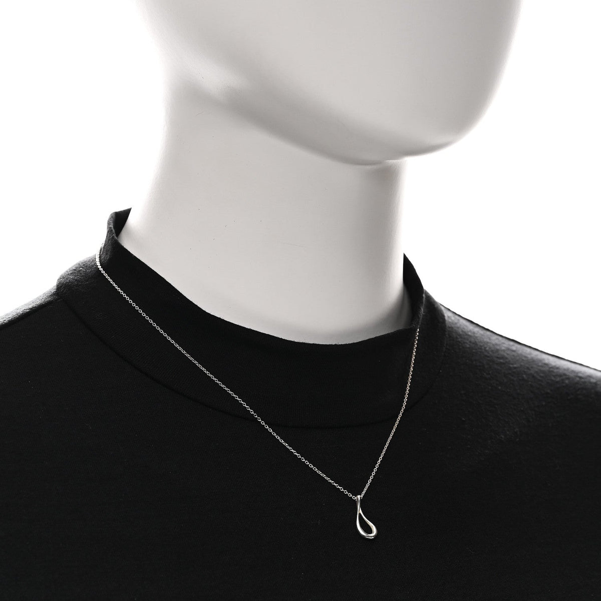 Tiffany Sterling Silver Elsa Peretti Open Tear Drop Pendant Necklace