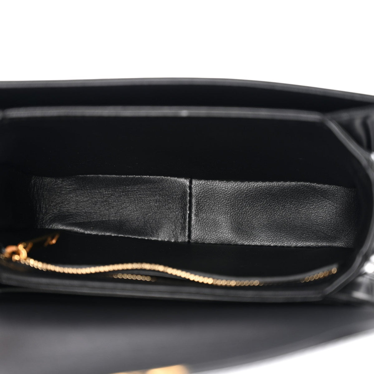 Celine Shiny Calfskin Teen Triomphe Shoulder Bag Black