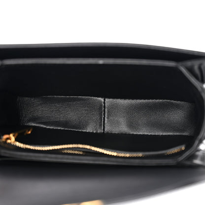 Celine Shiny Calfskin Teen Triomphe Shoulder Bag Black