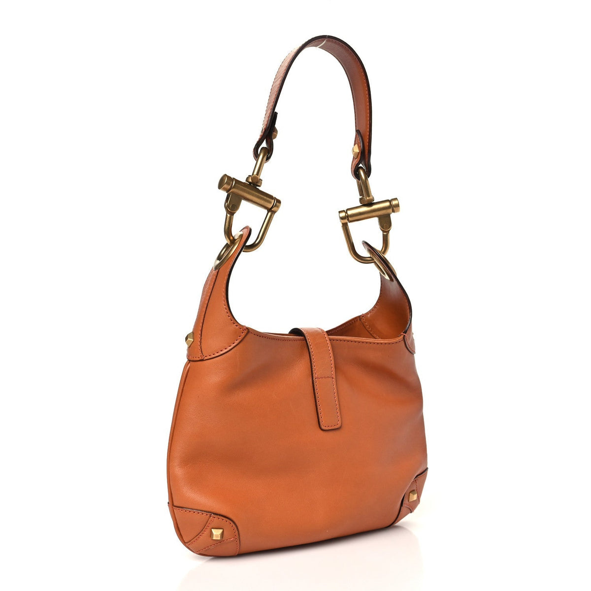 Gucci Calfskin Mini Piston Lock Jackie O Hobo Tan