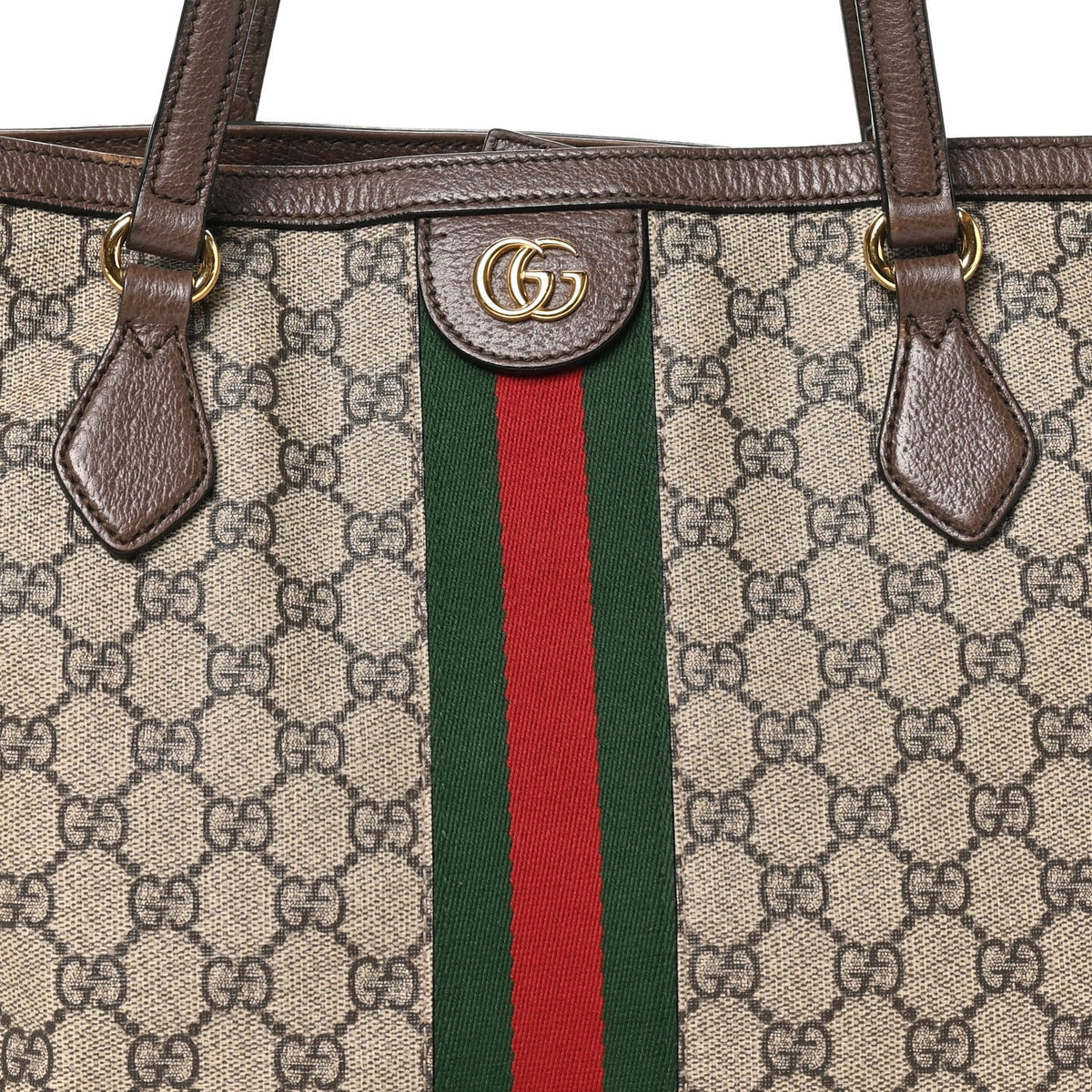 Gucci GG Supreme Monogram Medium Ophidia Shopping Tote Brown