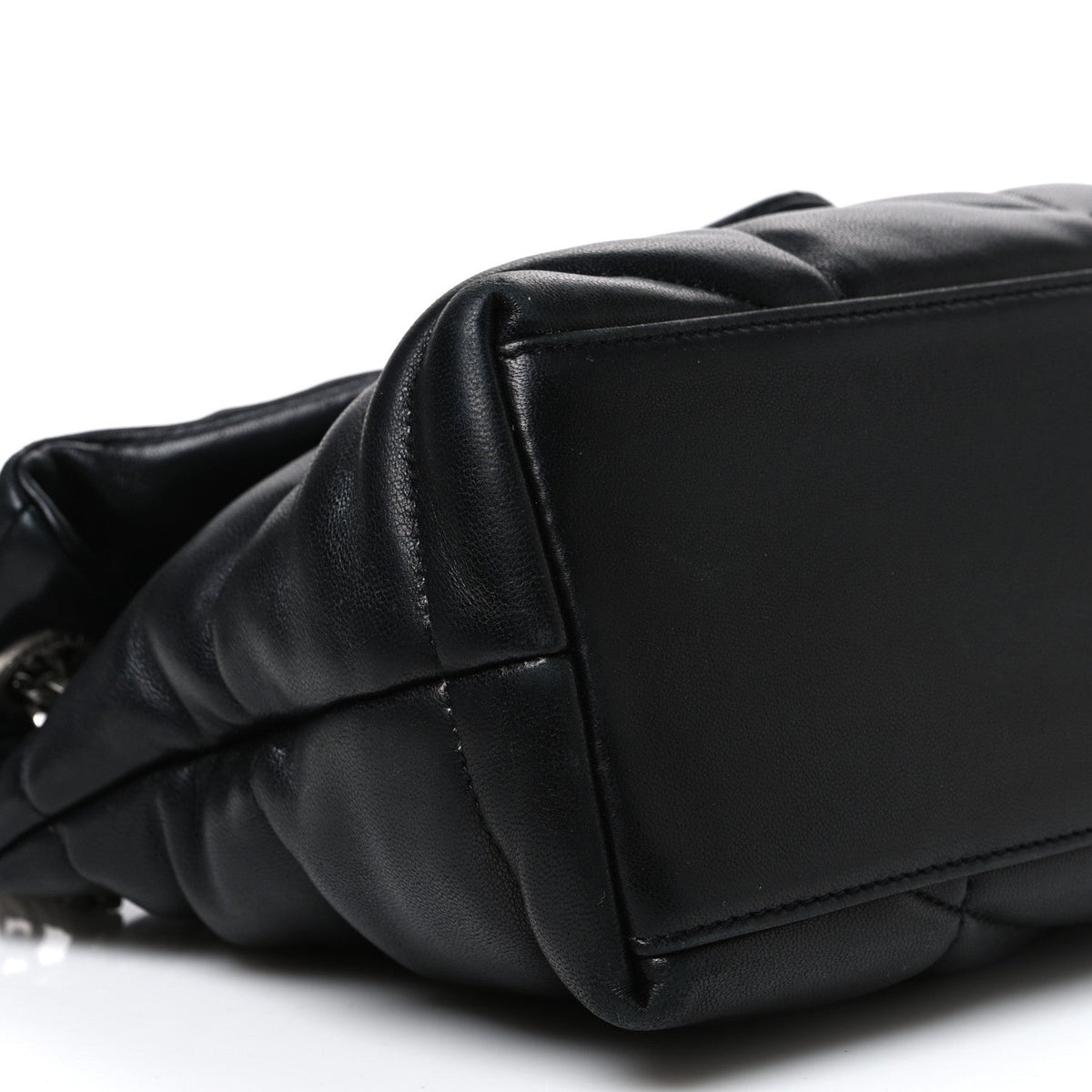 Saint Laurent Lambskin Quilted Small Loulou Puffer Satchel Black