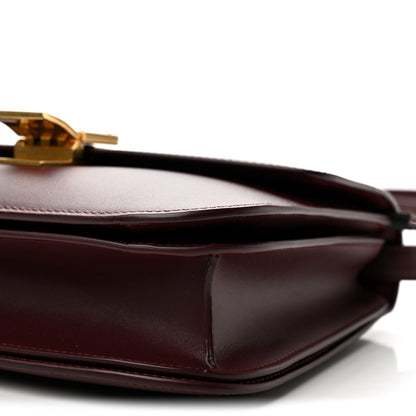 Celine Box Calfskin Medium Classic Box Flap Bag Burgundy