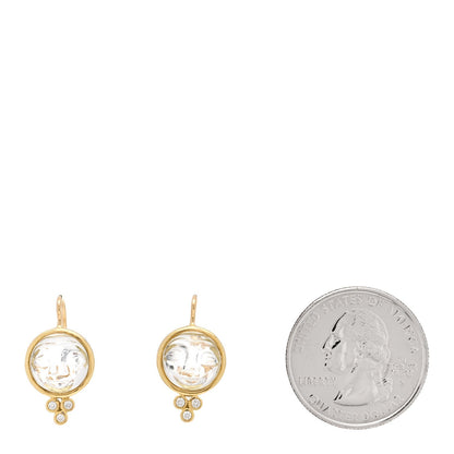 Temple St. Clair 18K Yellow Gold Diamond Small Moonface Earrings