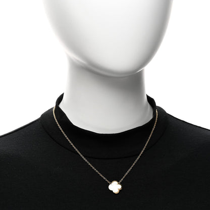 Van Cleef & Arpels 18K Yellow Gold Mother of Pearl Pure Alhambra Pendant Necklace 41.9cm