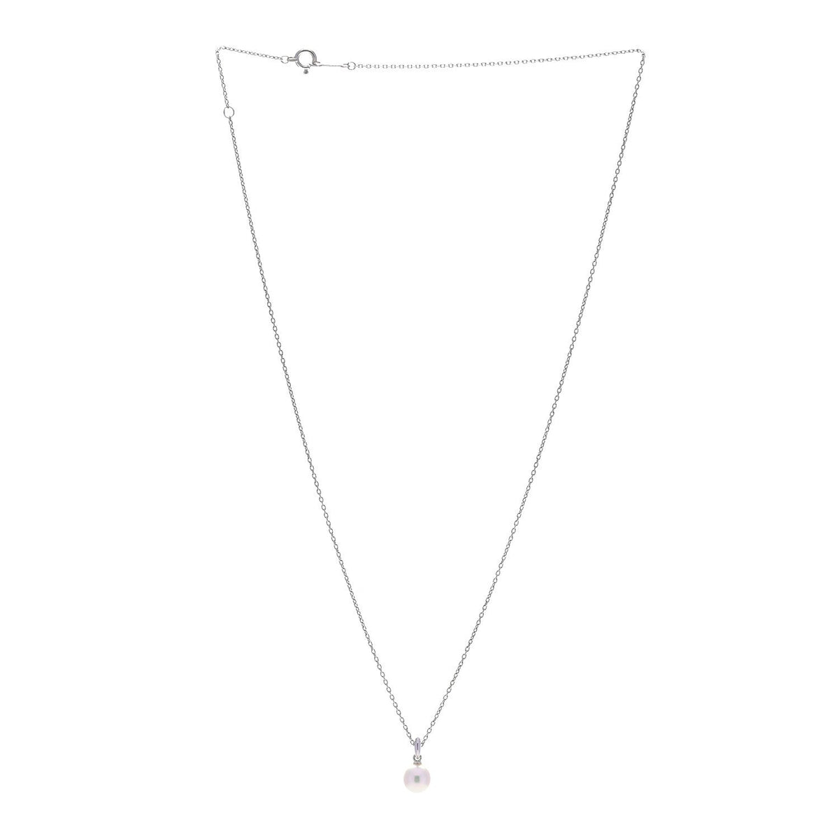 Mikimoto 18K White Gold Akoya Cultured Pearl 6.5-7mm Pendant Necklace
