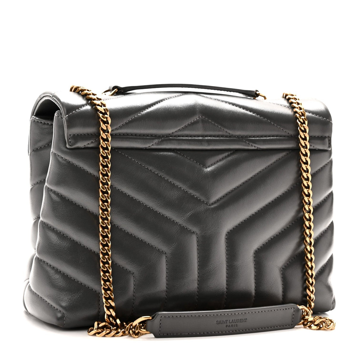 Saint Laurent Calfskin Small Loulou Chain Satchel Storm