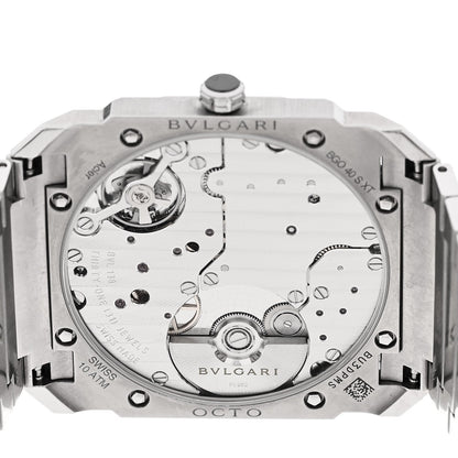 Bulgari Stainless Steel 40mm Octo Finissimo Automatic Watch Silver