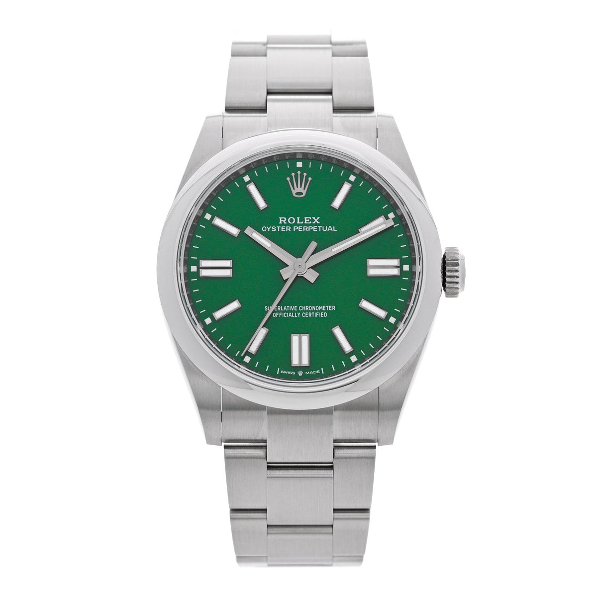 Rolex Stainless Steel 41mm Oyster Perpetual Watch Green 134300