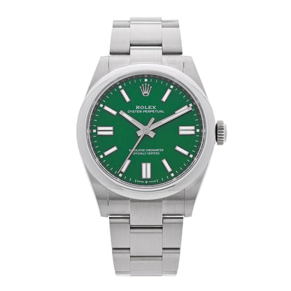 Rolex Stainless Steel 41mm Oyster Perpetual Watch Green 134300