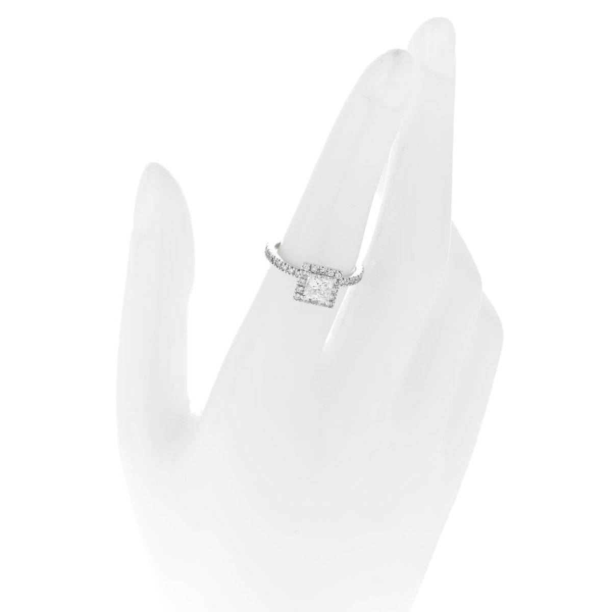 Parker & West 18K White Gold Diamond 0.96ctw Princess Cut Engagement Ring 52 6