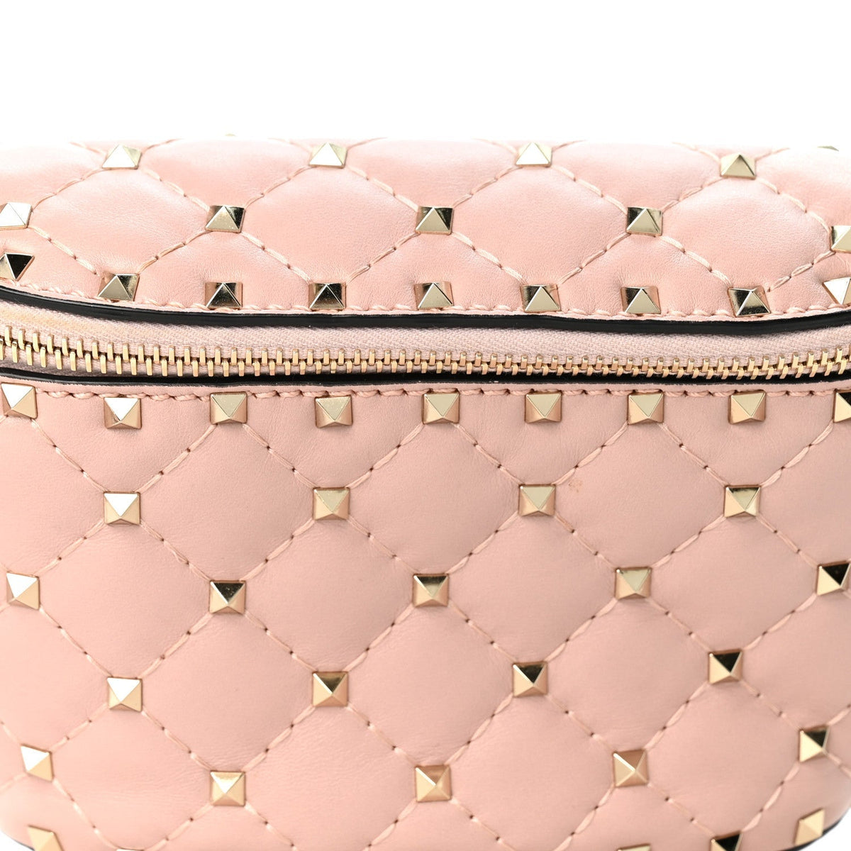 Valentino Garavani Lambskin Rockstud Spike Belt Bag 85 Water Rose